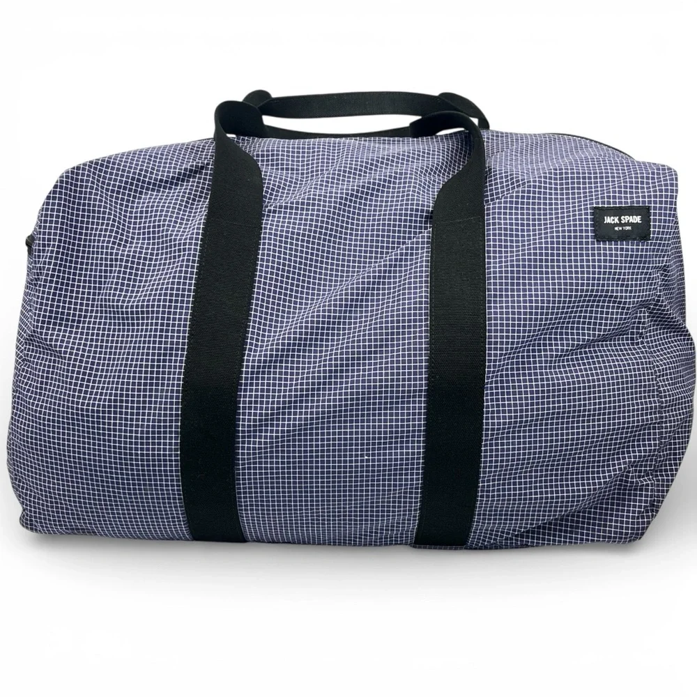 Jack Spade Men's Packable Graph Check Duffle Bag Royal Blue